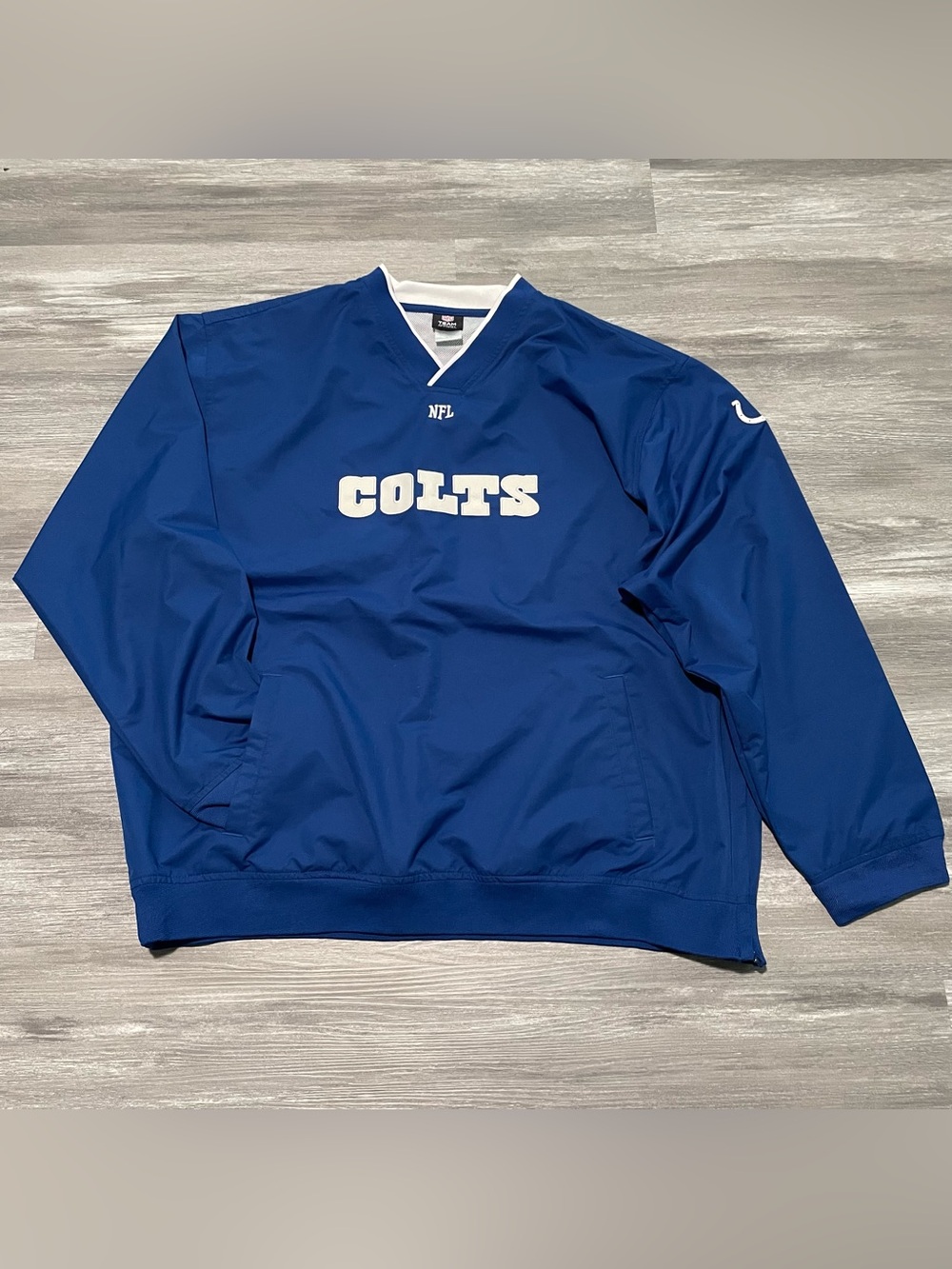 NFL Indianapolis Colts Blue Pullover Windbreaker Jacket Team Apparel Size 2XL
